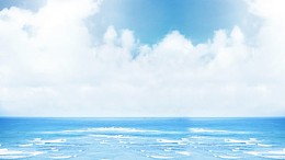 蓝色天空云朵海面高清摄影