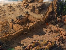 古代城墙游戏场景原画