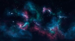 红色蓝色渐变星空星云高清摄影合成