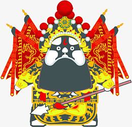 Q版卡通京剧人物武将