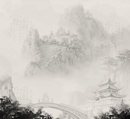 水墨山水画主页装修