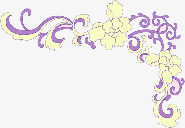 紫色花朵边框设计结婚证