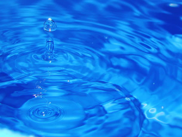 蓝色透明水滴波纹