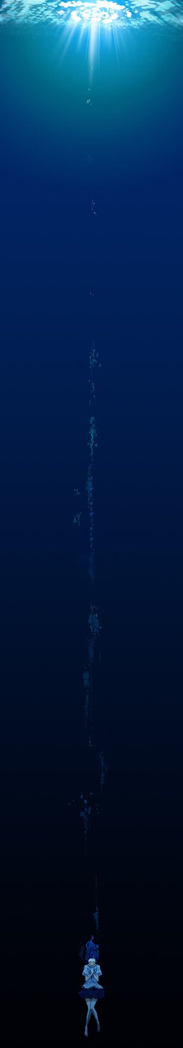 蓝色水底阳光光线
