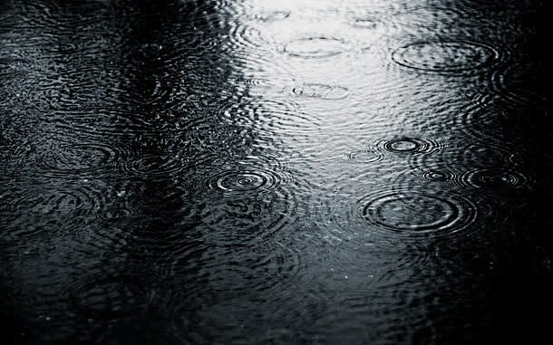 下雨水滴雨水黑色街道