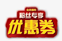 粉丝专享优惠券字体设计