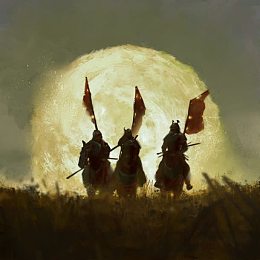 手绘将军战马归来