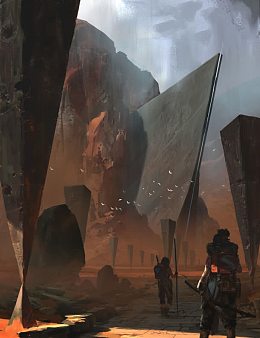 紫色天空山峰小鸟