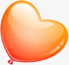 橙色卡通爱心气球婚礼