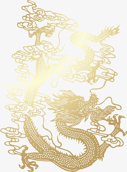 金色龙凤双喜喜帖素材