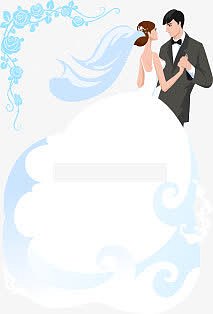 手绘现代婚礼剪影