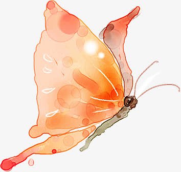 手绘水彩粉色蝴蝶
