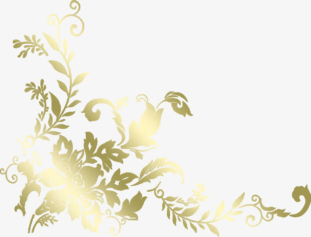 黄色渐变婚礼花纹封面免抠素材免费下载_觅元素51yuansu.com