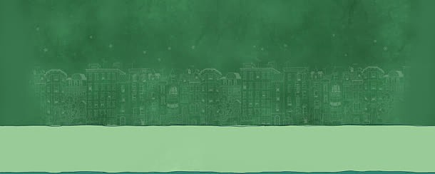 绿色清新城市房屋海报