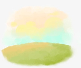 手绘天空草地秋季