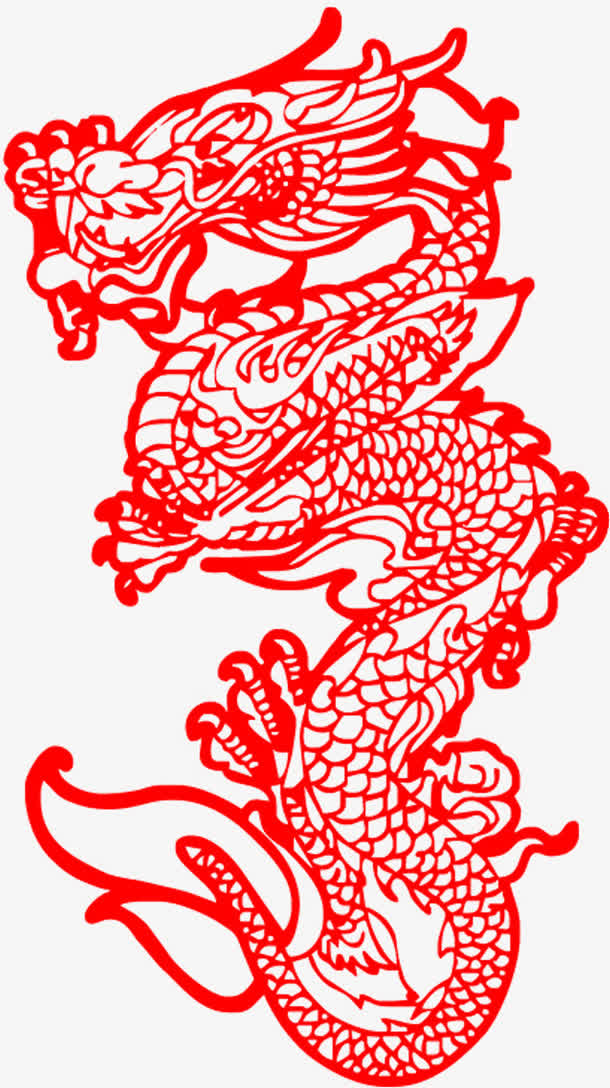 剪纸窗花龙凤图案素材免费下载_觅元素