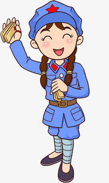 可爱红军q版人物插画图