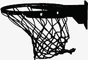 手绘黑色漫画篮球框