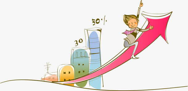 手绘卡通冲上云霄