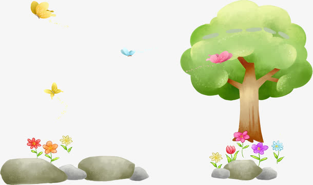 田园风手绘卡通插画