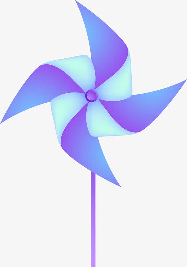 高清创意元素不规则几何形状紫色渐变风车