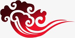 红色渐变祥云装饰