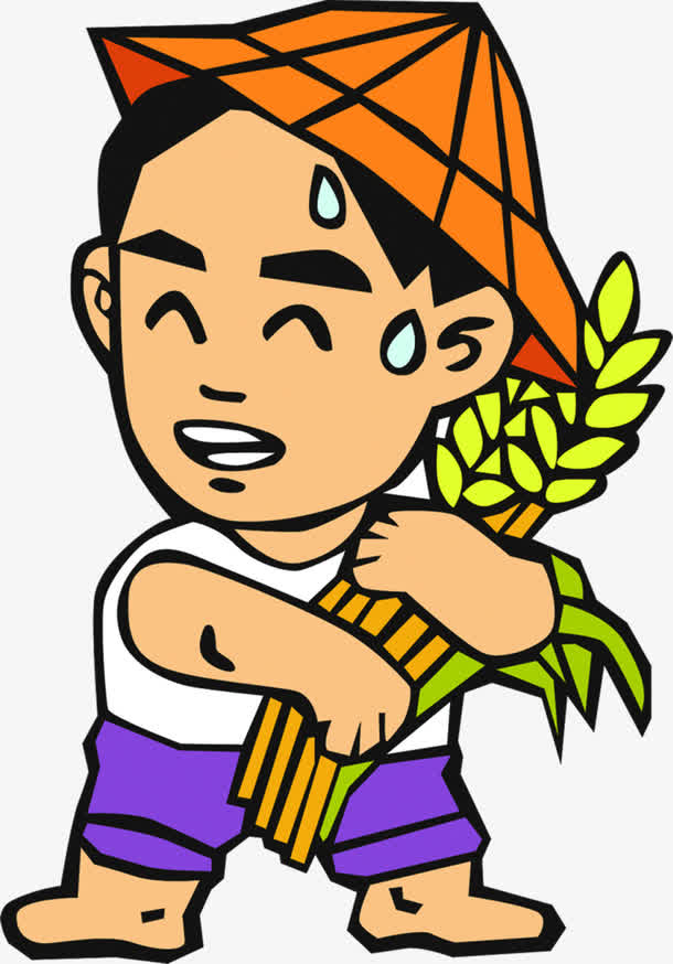 手绘卡通粮食小人