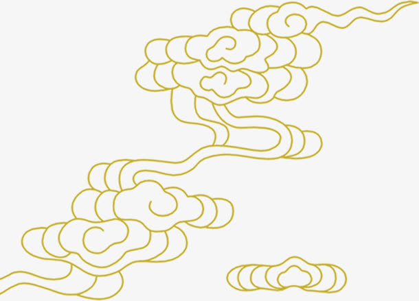 手绘线条祥云装饰