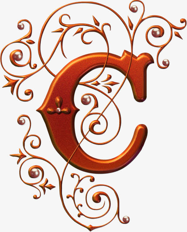 欧式花纹c创意字母
