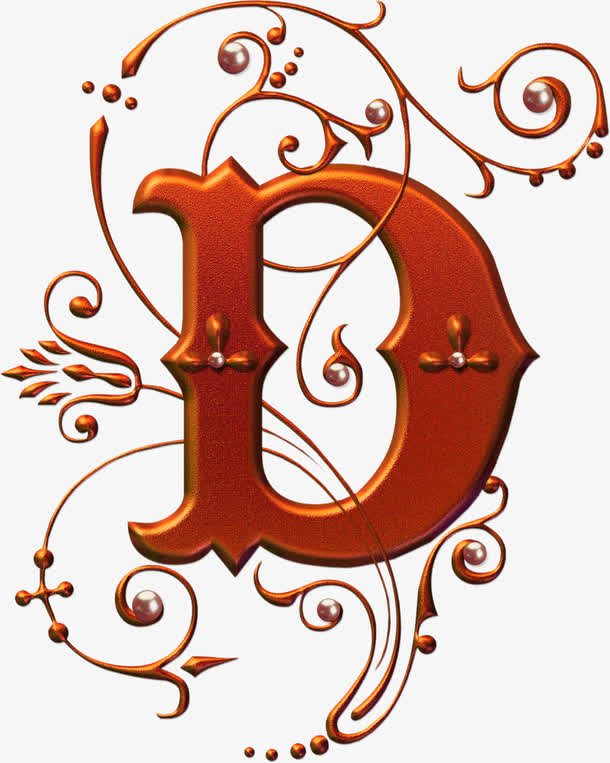 欧式花纹d创意字母