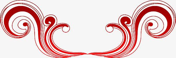 红色螺旋线条欧式花纹