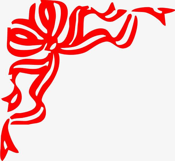 红色蝴蝶结印章欧式花纹