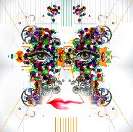 时尚花纹美女背景