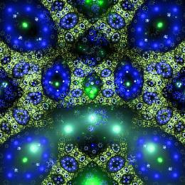 蓝色黄色小花分形背景