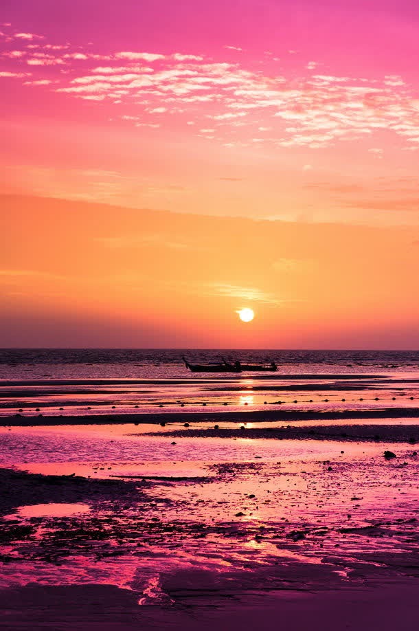 海面上的落日素材免费下载_觅元素