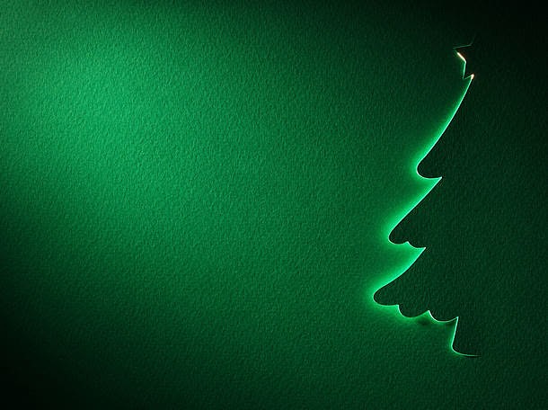 绿色圣诞树装饰背景