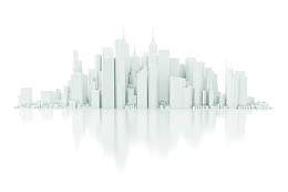 白色高楼建筑模型