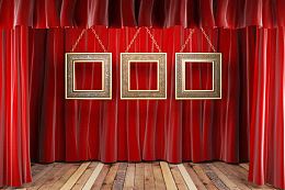 幕布背景与装饰画框