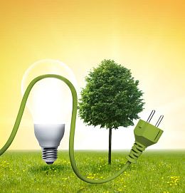 灯泡与绿色插头