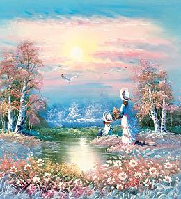 田园人物插画