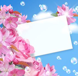 花朵泡泡卡片