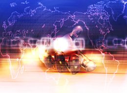 世界地图与手掌创意科技背景高清