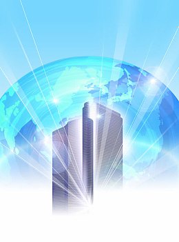 高楼方厦与蓝色地球高清