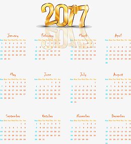 2017年日历 台历