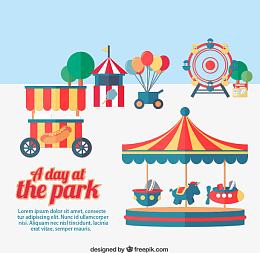 游乐园插画矢量素材下载,