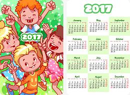 矢量竖版2017年日历