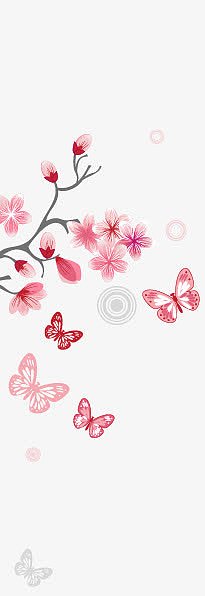 矢量图日式樱花花纹