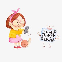 小孩与创意二维码