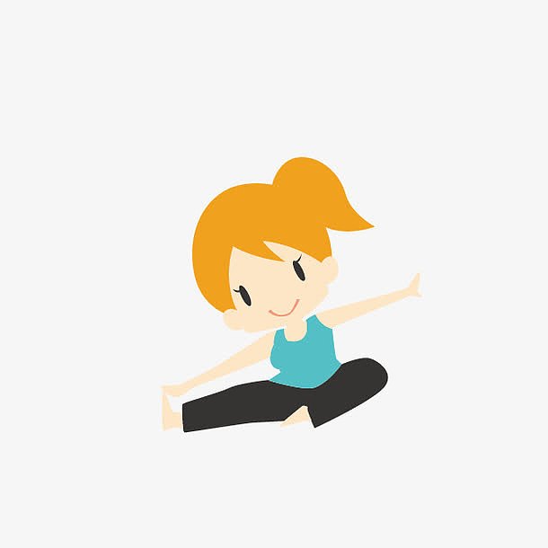 运动小人图案卡通图片 做瑜伽的