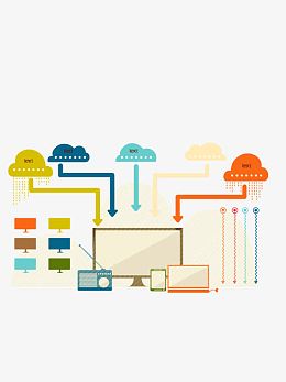 卡通扁平化商务信息矢量图